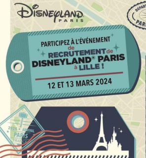 Disneyland Paris recrute à Lille les 12 & 13 mars
