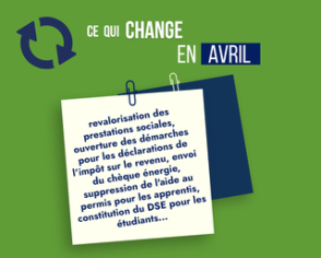 Ce qui change en AVRIL